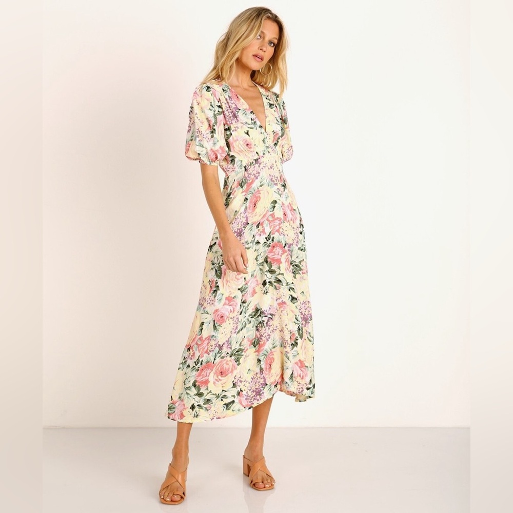 Faithfull The Brand Size 4 Small Vittoria Midi Dress In Vennisa Floral